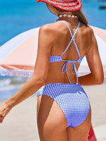 2026 Strappy Plaid Bikinis Women Vintage Swimwear Female Sexy Padded Swimsuit Bathers Bathing Swimming Swim Suit Beachwear
