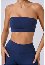 Women Yoga Bra Removable Shoulder Strap Anti-Slip Bra Wrap Chest Dual-Use Sports Yoga Wear Outside Running Fitness Top