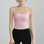 Women's Cross-Back Yoga Sports Vest One-Piece Cup Versatile Training Fitness Bra Colorful Fitness Clothing for Active Women