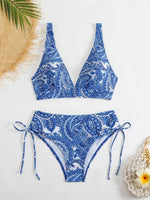2026 Drawstring Bikinis Strappy Swimsuit Women Sexy Printed Swimwear Female Bathers Swimming Bathing Swimming Swim Suit
