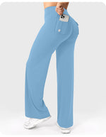 High Waist Pocket Yoga Pants for Women - Stretch Breathable Gym Workout Leisure Tummy Control Tights with Pockets