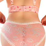 1pcs 1XL-4XL Plus Size Sexy Women Panties Mid Waist Floral Embroidery Sexy Lingerie Elegant Lady Briefs Soft Female Underwear