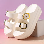 Women Platform Slippers Indoor Street Summer Shoes Solid Color Thick Sole Anti Slip Female Home Beach Slides Slip On Sandals