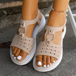 2026 New Summer Clip Toe Flat Heels Sandals Non-Slip Rome Women Shoes Fashion Buckle Slingback Sandals