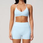 New Tight Yoga Set Women Breathable Quick Drying Sports Bra High Waist Shorts Fitness Suit Outwear Leisure Workout Gym Tracksuit