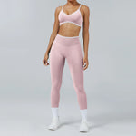 2PCS Yoga Suit Seamless Sports Set Gym Outfits Women Tracksuit Running Workout Clothes Sports Bra Athletic Wear Yoga Clothing