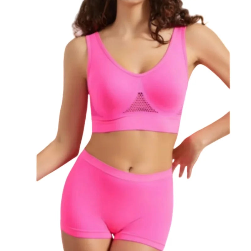 Seamless Bra Set Women Low Waist Underwear Female Tanks Bra Top Sexy Thong Panties Casual Sports Lingerie Set Girls Intimates
