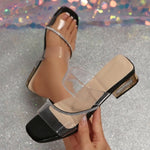 Transparent PVC Slippers Crystal Cup High-heeled Sexy Casual Shoes Plus Size Women Open Toe Transparent Slippers