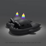 4cm Thick Sole Shark Slippers For Women Men Indoor Beach Slides Cute DIY Night Glowing Lantern Couples Summer Street Sandals