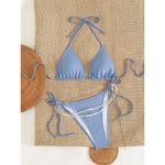 2026 Glitter Sparkling Pearls Halter Bikini Women Swimwear Female Swimsuit Two-Pieces Bikini Set Bather Bathing Suit Swim V8342