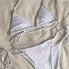2000s Emo Girls Letter Print Bikini Set Sexy Thong Swimsuit Two Pieces Bathing Suit Punk Fashion Gothic Women Swimwear Y2k Style