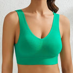 3Pcs/Set Women Seamless Knit Tank Sports Bra Solid Color Bralette Top Wide Strap Integrated Lining Without Pads Lingerie S-5XL
