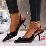 Bow Strap Fashion Pointed Toe Shallow Mouth Stiletto 2026 Plus Size Bag Toe Sandals