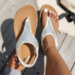 Clip Toe Bohemian Style Sandals for Women Fashion Sandals Woman 2026 New Flat with Non-Slip Beach Shoes