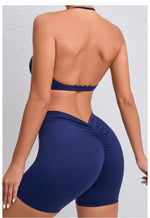 Women's 2-Piece Yoga Sets High Waist Seamless ShortsHip-Lifting & Backless Gym Leggings Quick Dry Workout Fitness Suits