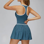 Women's Nude Yoga Clothes Beautiful Back and Slim Fit Two Anti Glare Dresses Outdoor Sports Running and Leisure Fitness Clothes