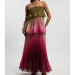 MsChuh Vestidos 2026 Woman Dress Vestido Dresses Spaghetti Strap Temperament Playful Gradient Ruffles Sleeveless Pleated Holiday