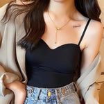 Women Tops With Built In Bra Ice Silk Tube Top Seamless Bra Femal Comfort Underwear Wirefree Padded Brassiere Sexy Crop Top