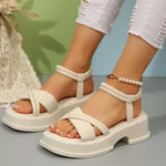 2026 New Women's Shoes Fashion Thick Sole Comfort Thin Strap Soft Sole Beach Sandalsfor Women