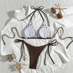 Sexy Black Rivet Holes Micro Bikini Thong Set Swimsuit Women 2026 String Halter Triangle Swimwear Bathing Suit Bikinis De Mujer