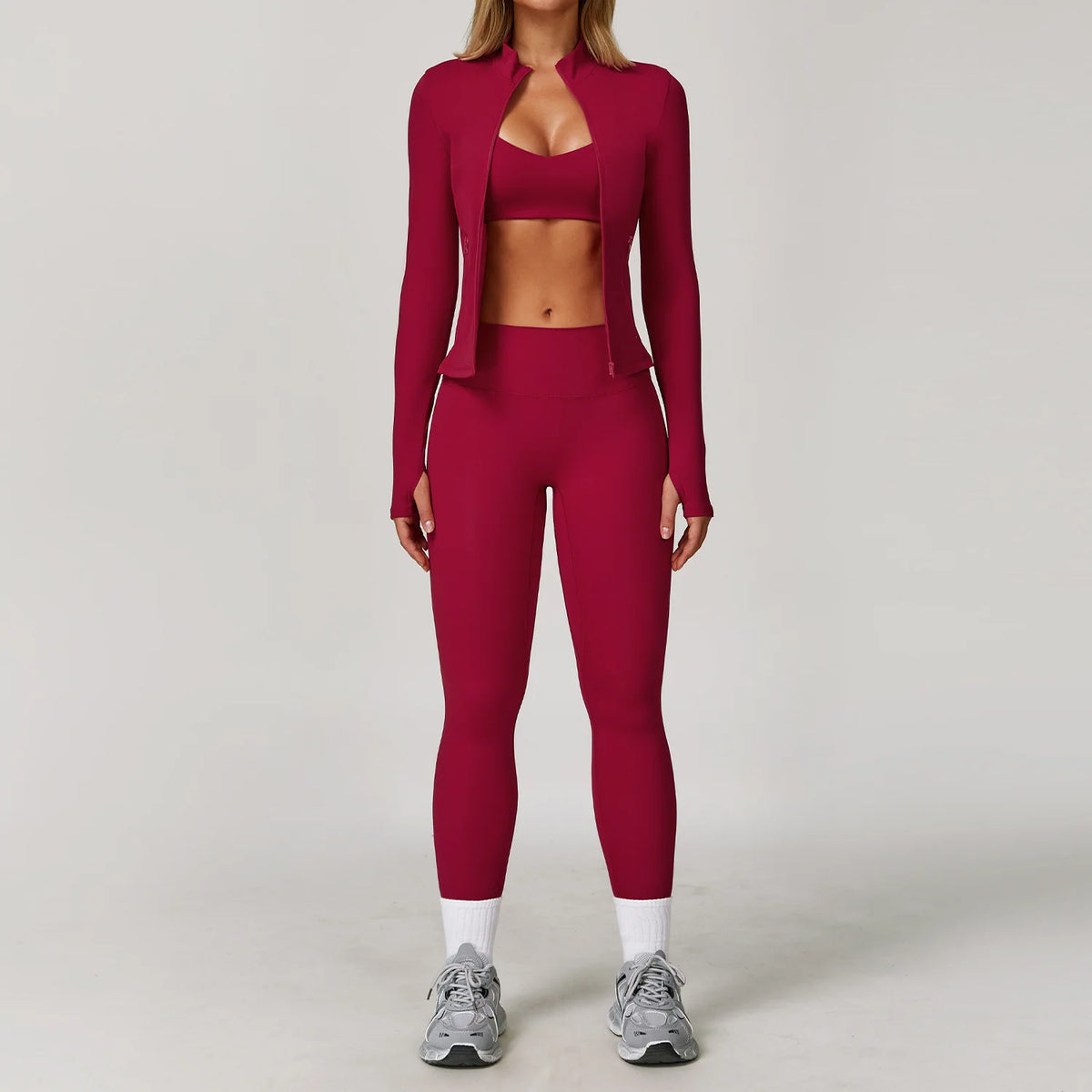 2/3PCS Yoga Suit Women Tracksuits Gym Clothes Workout Flared Pants Zipper Long SleeveAthletic Wear Female Sports Yoga Clothing