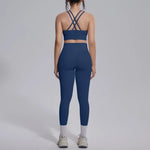 Women's Yoga Set Sports Fitness Running Beautiful Back Slim Fit Bra Hip-lifting High Waist Pants Workout Training Gym Suits