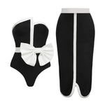 2 Pieces Retro Printed Swimsuit With Cover Up Sexy Women Swimwear 2025 V Neck Bikinis Female Biquini 3XL Bodysuit Beachwear