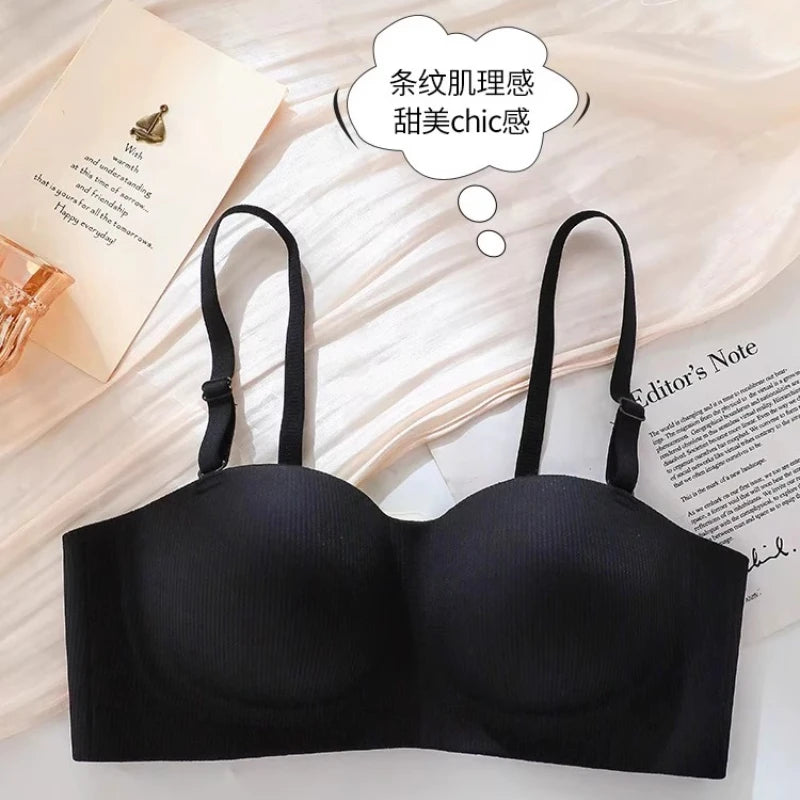 Hot Sale Japanese Style Seamless Underwear, Small Chest Gathered Push-Up Bra for Teens, Pure Sensual Wireless Bralette MOYISU