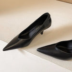 BIGTREE Sexy Classic High Heels Women Pumps Wedding Solid PU 5CM Thin Heels Kitten Heel Office Ladies Slip on Shoes Woman