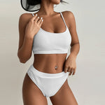 Sexy Solid Yellow Bikini 2026 Mujer High Cut Pleate Women's Swimsuit Separate Beach Bathing Suit High Waist Swimwear Biquini New