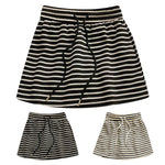 Women's Black White Striped Mini Skirt Drawstring Elastic High Waisted Sports Skirt Summer New Korean Style Sports Skirts 2026