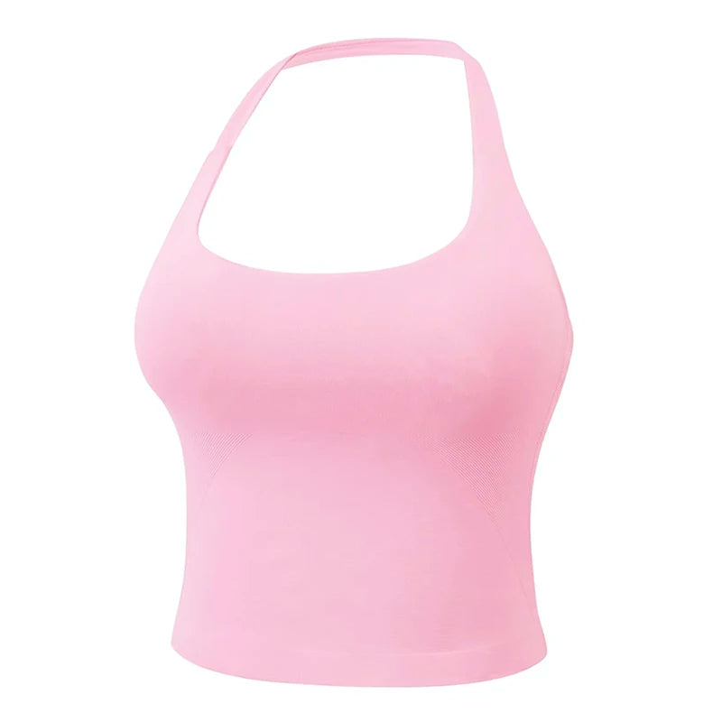 Neck Halter Yoga Vest Shockproof Running Sports High-strength Sports Underwear Fitness Pilates Suspender Beautiful Back Summer