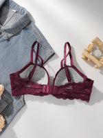 pure desire Bra for Women – 3/4 Cup Underwire Push Up Bra lace sexy Lingerie party brassiere(B-C Cup)L2957