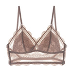 Deep U Backless Bralette Triangular Soft Seamless Underwear for Women Sexy Lace Bra Ladies Low Back Transparent Bras Tank Tops