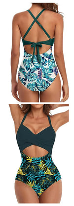 Leopard One Piece Swimsuit 2024 New Halter Push Up Swimwear Women Swimsuit Bathing Suit Beachwear Monokini Female Swimming Suits