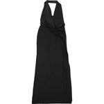 Temperament Halter Neck Party Dresses Women Sexy Deep V-neck Backless Package Hip Slit Dress Hot Girls Club Banquet Vestidos