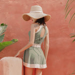 New Super Fairy Skirt-style One-piece Waist-covering Belly Slimming Conservative Steel Support Gathered Swimming Suit