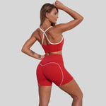 Women's Yoga Sets Sports Fitness Cross Beauty Back Bra Slim Fit Hip-Lifting Shorts Suits Running Workout Gym Training Sets