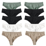 10Pcs/Set Seamless Thongs G-String Women Panties Sexy Underwear Female Underpants Sexy Lingerie Low Waist Sport Bottoms M-XL