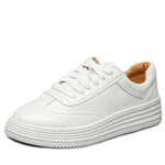 sneakersWomen casual low top leather shoes lightweight white Pink Shoes Breathable Creepers Platform flats Shoes2020