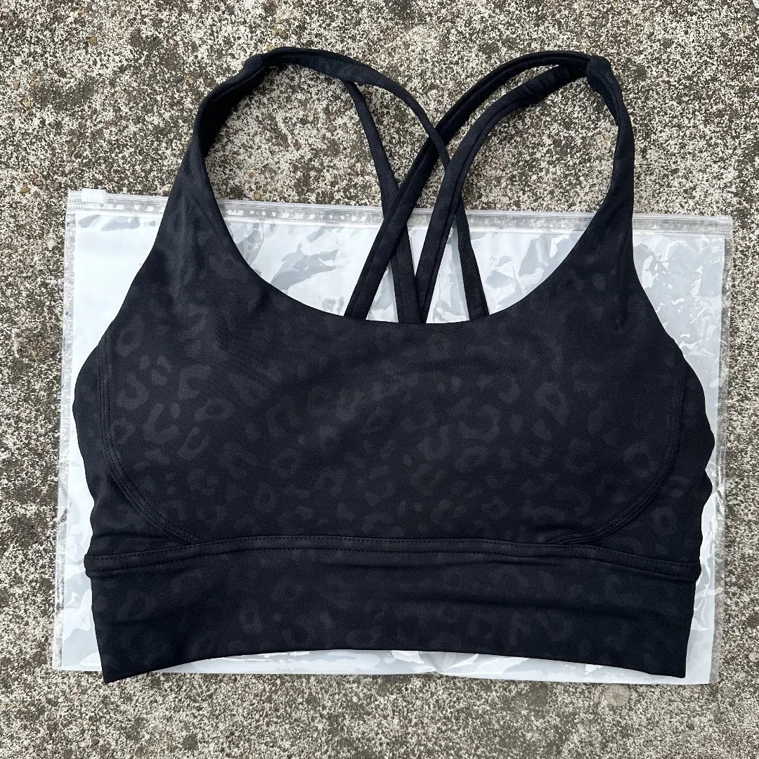 Solid Color Women Fitness Yoga Bra Top Soft Tight Comprehensive Training Jogging Gym Sports Underwear Cross Back With Chest Pad