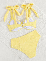 S - XL Underwired V Shaped Female Swimsuit High Waist Bikini Women Swimwear Two-pieces Bikini Set Bather Bathing Suit Swim Lady