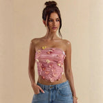 Summer women's tops sexy strappy bra tube top fishbone strappy top