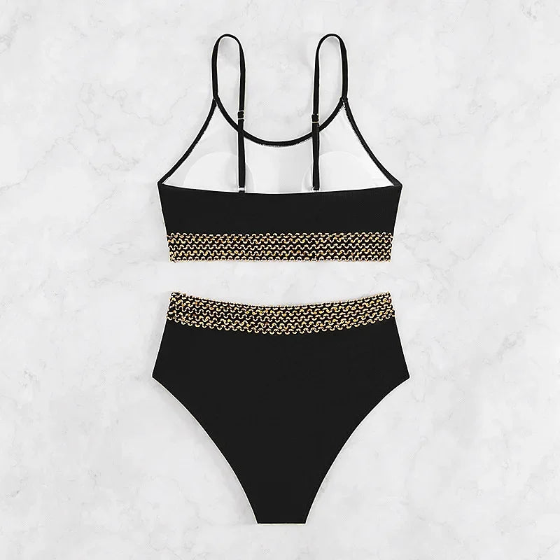 Sexy High Waist Bikini Black 2026 Women Swimsuit Two Pieces Swimwear Female Bikinis Set Purple Bathing Suits Brazilian Biquini