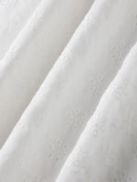 2026 Summer Women's Floral Eyelet White Cami Dress Sleeveless Square Neck A-line Dress Beach Bohemian Retro Sundress
