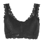 Zipper Sexy Lace Bras For Women V Neck Push Up Padded Brasiere Tops Hollow Out Bralette Breathable Comfortable Women'S Underwear