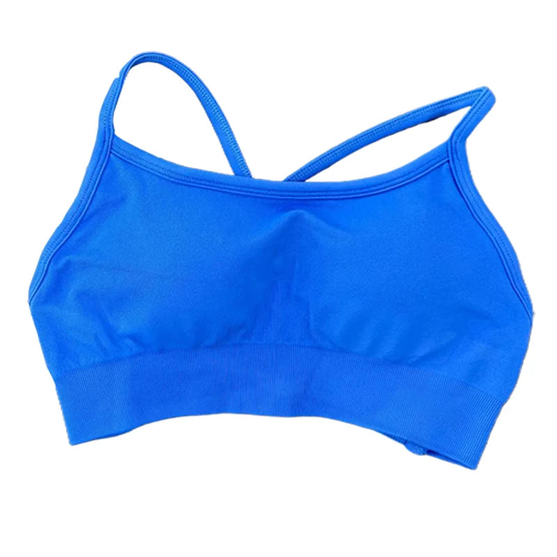 Backless Sports Bra Women Padded Yoga Bra Gym Top High Support Seamless Yoga Tank Top Fitness Crop Top Workout Running Underwear