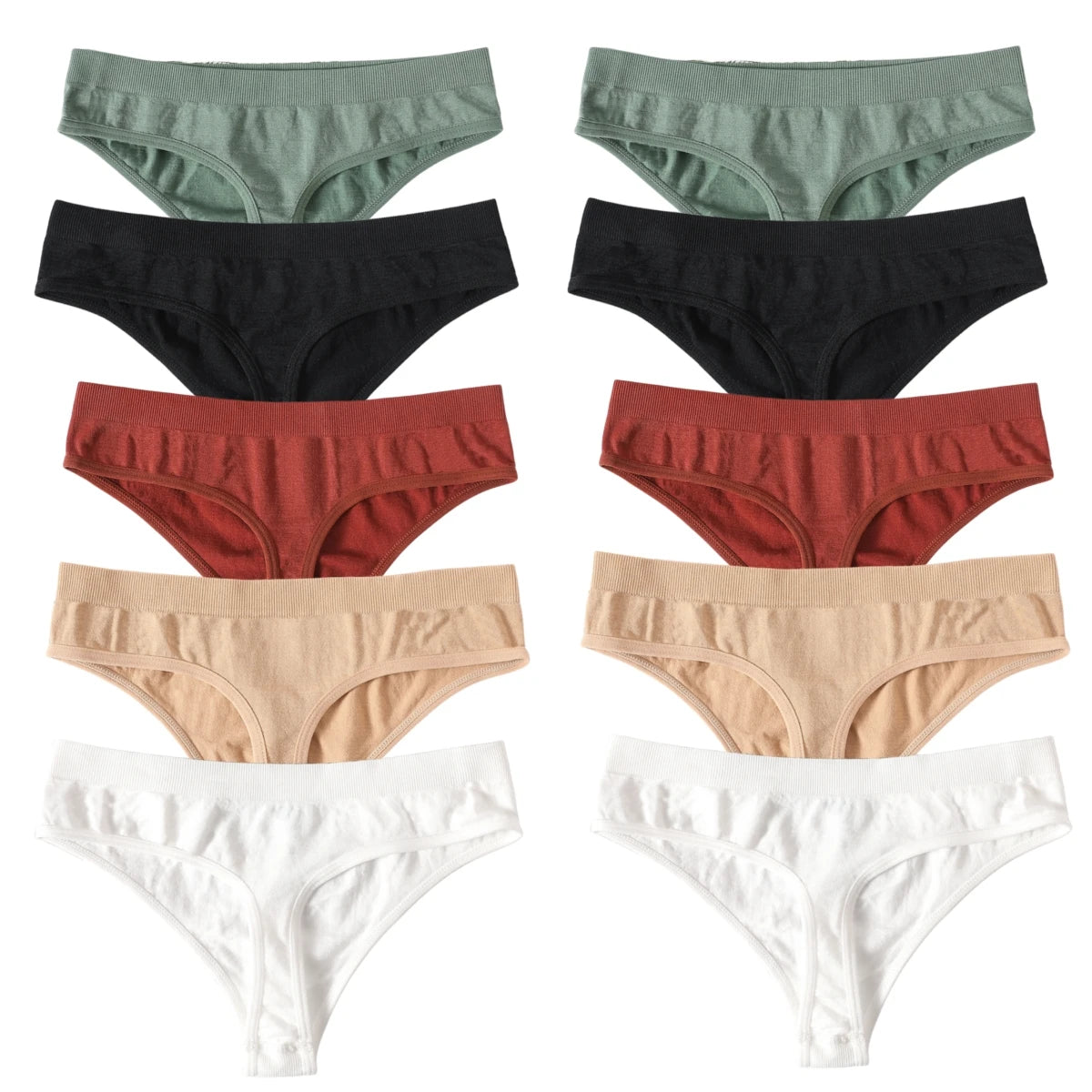 10Pcs/Set Seamless Thongs G-String Women Panties Sexy Underwear Female Underpants Sexy Lingerie Low Waist Sport Bottoms M-XL