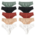 10Pcs/Set Seamless Thongs G-String Women Panties Sexy Underwear Female Underpants Sexy Lingerie Low Waist Sport Bottoms M-XL