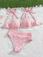 S - XL V Shaped Underwired Female Swimsuit High Waist Bikini Women Swimwear Bather Bathing Suit Swim Two-pieces Bikini set K8042